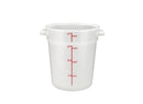 Winco White Polypropylene Round Storage Container - Various Sizes