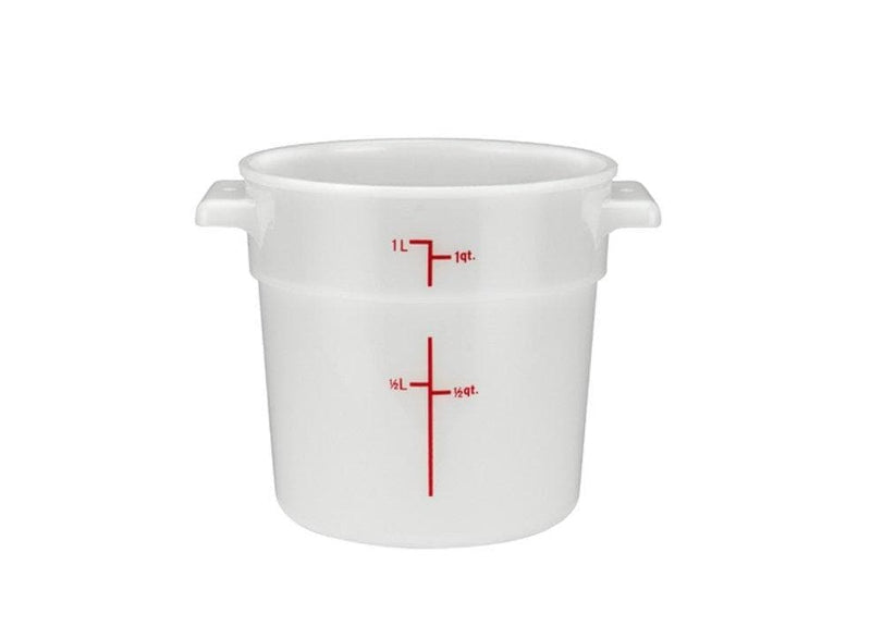 Winco White Polypropylene Round Storage Container - Various Sizes