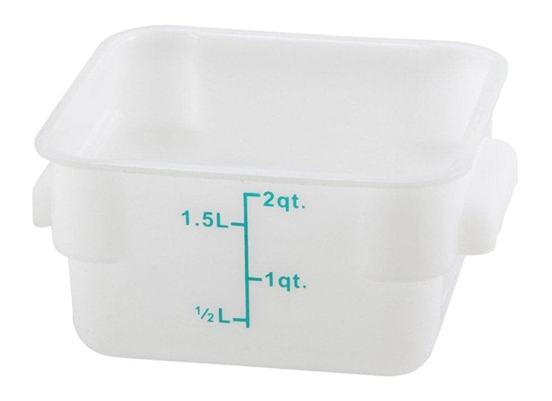 Winco White Polypropylene Square Storage Container - Various Sizes