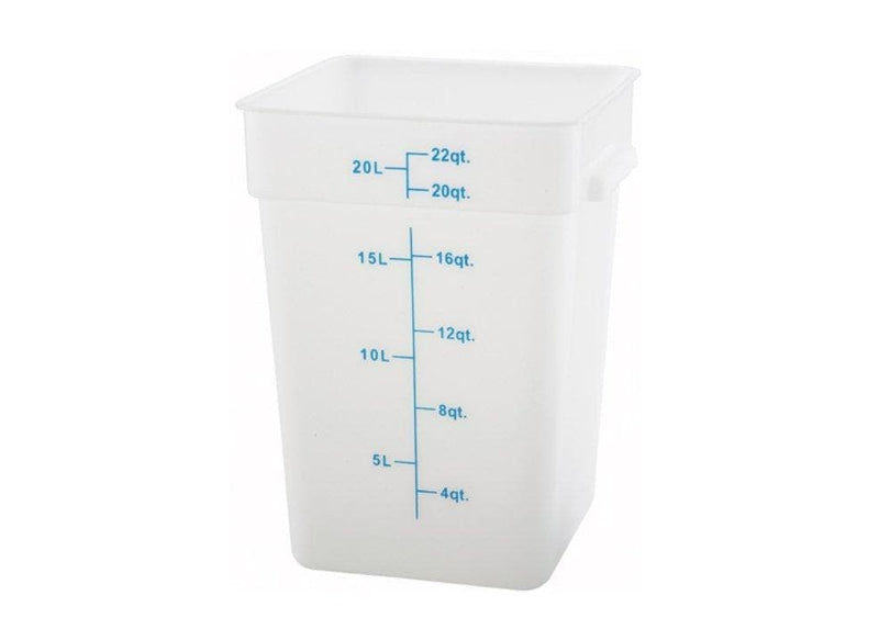 Winco White Polypropylene Square Storage Container - Various Sizes