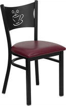 HERCULES Series Black Coffee Back Metal Restaurant Chair with Burgundy Vinyl Seat XU-DG-60099-COF-BURV-GG by Flash Furniture