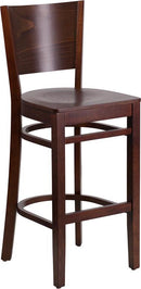 Flash Furniture XU-DG-W0094BAR-WAL-WAL-GG Lacey Series Solid Back Walnut Wooden Restaurant Barstool