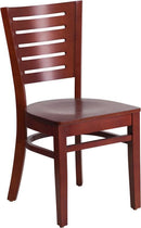 Flash Furniture XU-DG-W0108-MAH-MAH-GG Darby Series Slat Back Mahogany Wooden Restaurant Chair