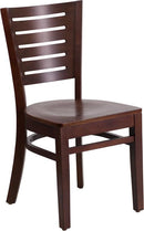Flash Furniture XU-DG-W0108-WAL-WAL-GG Darby Series Slat Back Walnut Wooden Restaurant Chair