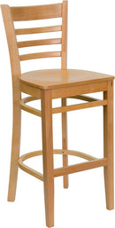 HERCULES Series Natural Wood Finished Ladder Back Wooden Restaurant Bar Stool XU-DGW0005BARLAD-NAT-GG by Flash Furniture
