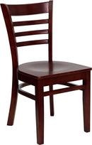 HERCULES Series Mahogany Finished Ladder Back Wooden Restaurant Chair XU-DGW0005LAD-MAH-GG by Flash Furniture