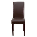 Flash Furniture BT-350-BRN-LEA-008-GG Dark Brown Leather Parsons Chair