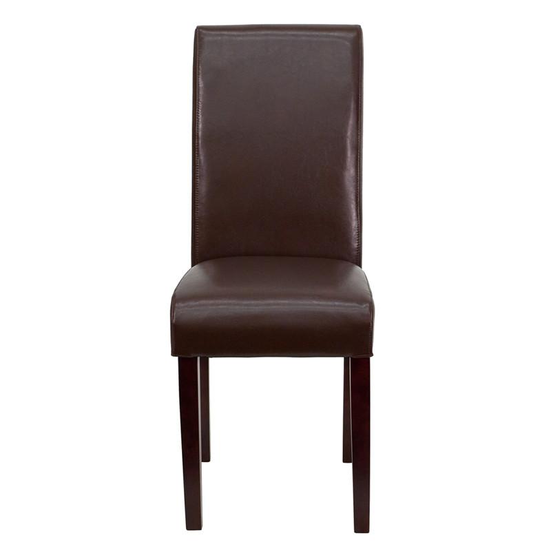 Flash Furniture BT-350-BRN-LEA-008-GG Dark Brown Leather Parsons Chair